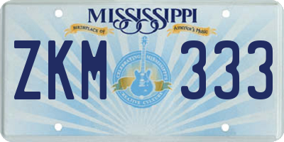MS license plate ZKM333