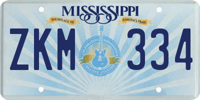 MS license plate ZKM334