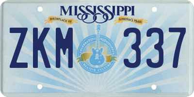 MS license plate ZKM337