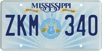 MS license plate ZKM340