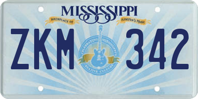 MS license plate ZKM342