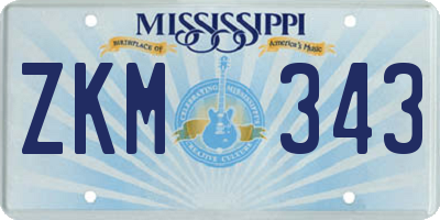 MS license plate ZKM343