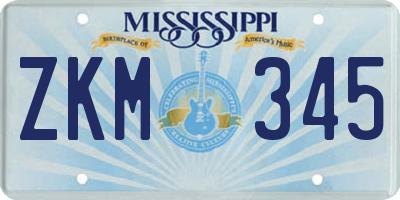 MS license plate ZKM345