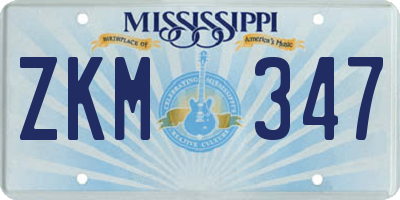 MS license plate ZKM347