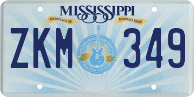 MS license plate ZKM349