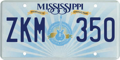 MS license plate ZKM350