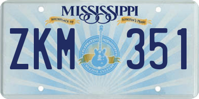 MS license plate ZKM351