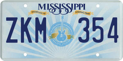 MS license plate ZKM354