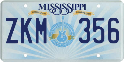 MS license plate ZKM356