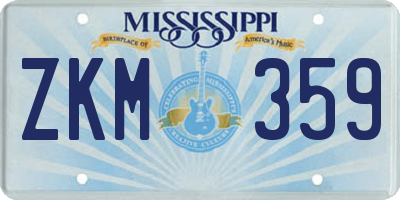 MS license plate ZKM359