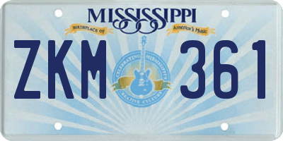 MS license plate ZKM361