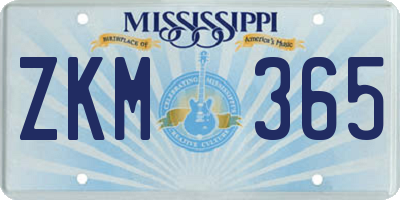 MS license plate ZKM365