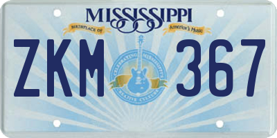 MS license plate ZKM367