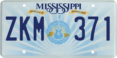 MS license plate ZKM371