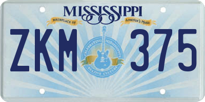 MS license plate ZKM375