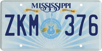 MS license plate ZKM376