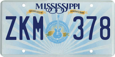 MS license plate ZKM378