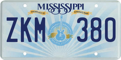 MS license plate ZKM380