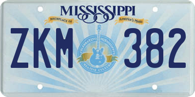 MS license plate ZKM382