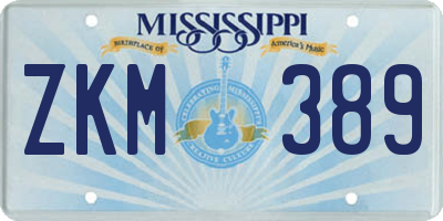 MS license plate ZKM389