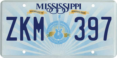 MS license plate ZKM397