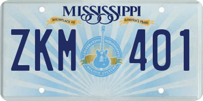 MS license plate ZKM401