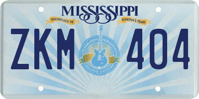 MS license plate ZKM404