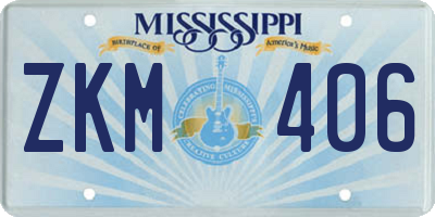 MS license plate ZKM406