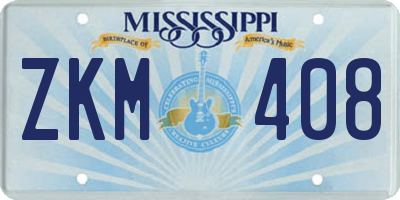 MS license plate ZKM408