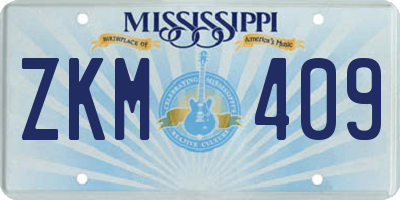 MS license plate ZKM409
