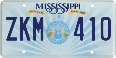 MS license plate ZKM410