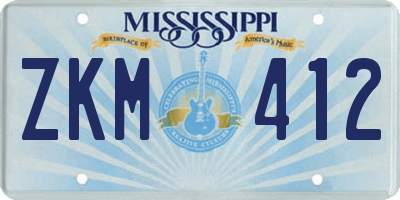 MS license plate ZKM412