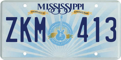 MS license plate ZKM413