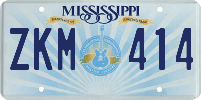 MS license plate ZKM414