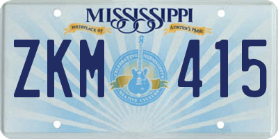 MS license plate ZKM415
