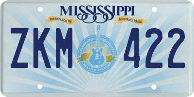 MS license plate ZKM422