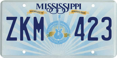 MS license plate ZKM423