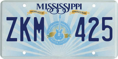 MS license plate ZKM425