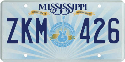 MS license plate ZKM426