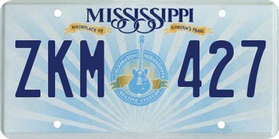 MS license plate ZKM427