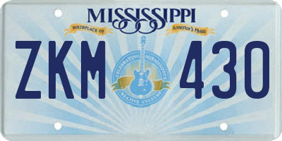 MS license plate ZKM430