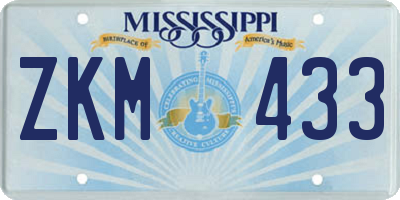 MS license plate ZKM433