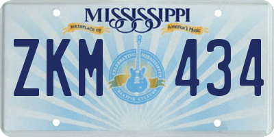 MS license plate ZKM434