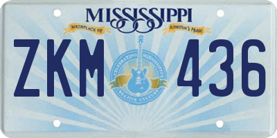 MS license plate ZKM436