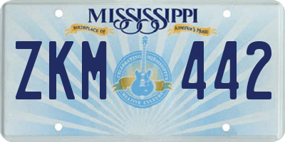 MS license plate ZKM442