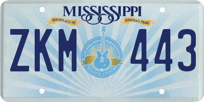 MS license plate ZKM443