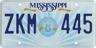 MS license plate ZKM445