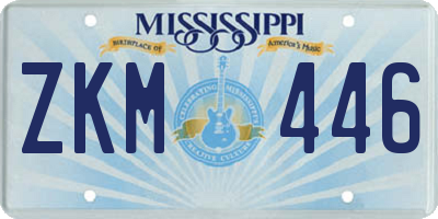 MS license plate ZKM446