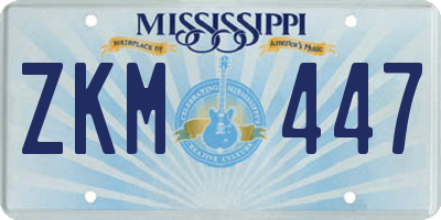MS license plate ZKM447
