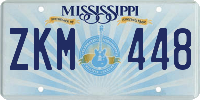 MS license plate ZKM448